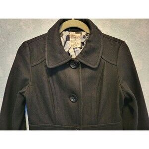 VTG Tulle Anthropologie Wool Peacoat Womens Small Floral Lined Pocket Y2K Barbie